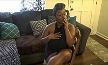Sexy black goddess teases with her smoking fetish