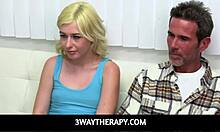 Threesome Therapy: A Facial for a healthy Stepdad and Daughter Relationship
